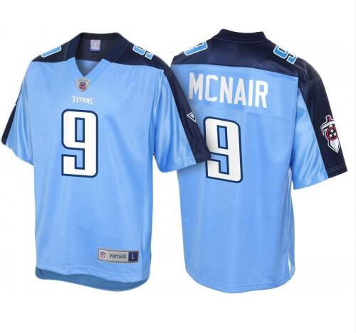 2023 Men NFL Tennessee Titans 9 Steve McNair Light Blue Retired Player Jersey
